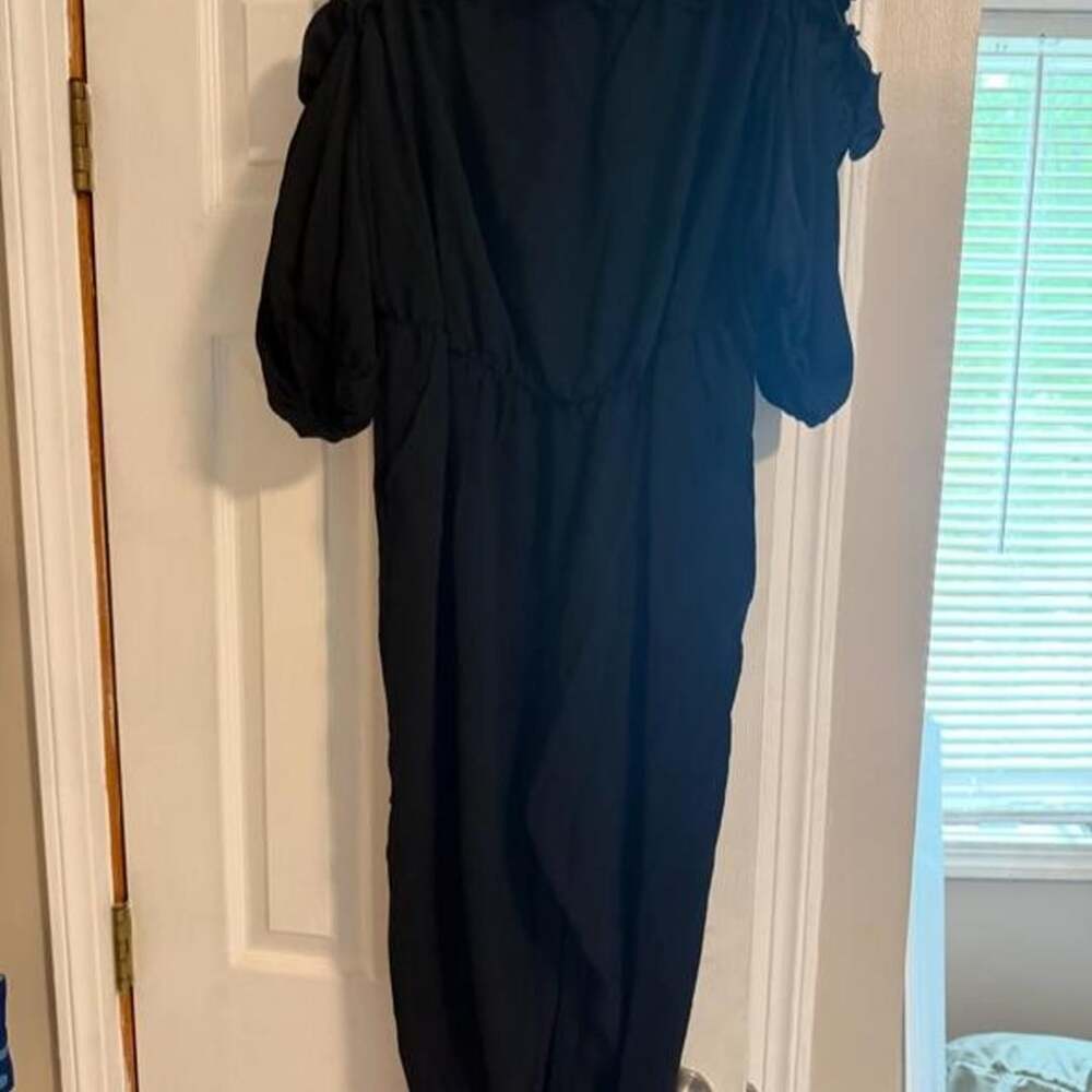 Chicme Black Jumpsuit Size M Ruffled Off Shoulder